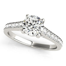 Load image into Gallery viewer, 14k White Gold Graduated Single Row Diamond Engagement Ring (1 1/3 cttw)
