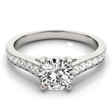 Load image into Gallery viewer, 14k White Gold Graduated Single Row Diamond Engagement Ring (1 1/3 cttw)
