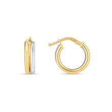 Load image into Gallery viewer, 14k Two Tone Gold Double Round Hoops-0
