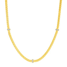 Load image into Gallery viewer, Woven Rope Necklace with Diamond Accents in 14k Yellow Gold
