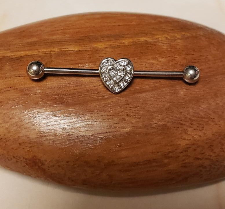 CZ Heart Industrial Barbell