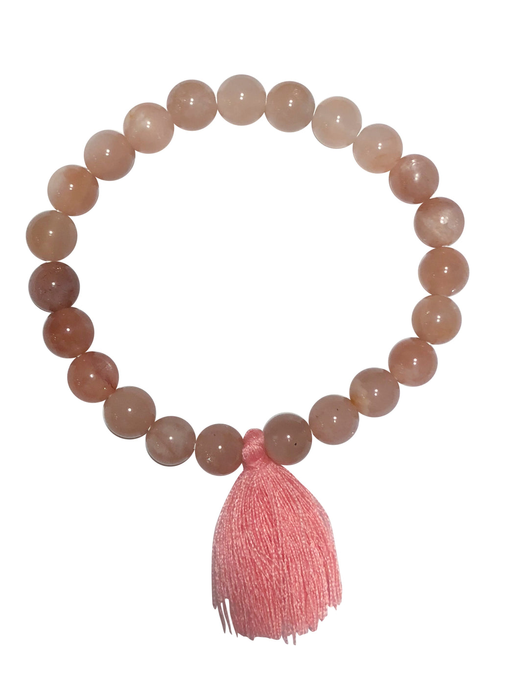 Fertility Pink Moonstone Tassel Bracelet