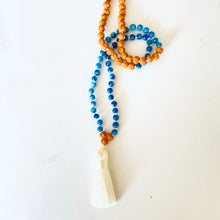 Load image into Gallery viewer, Third Eye Mala - Angelite and Rudraksha
