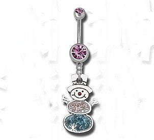 Snowman Navel Dangle Belly Ring