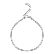 Load image into Gallery viewer, Classic Sterling Silver CZ Diamond Tennis Anklet
