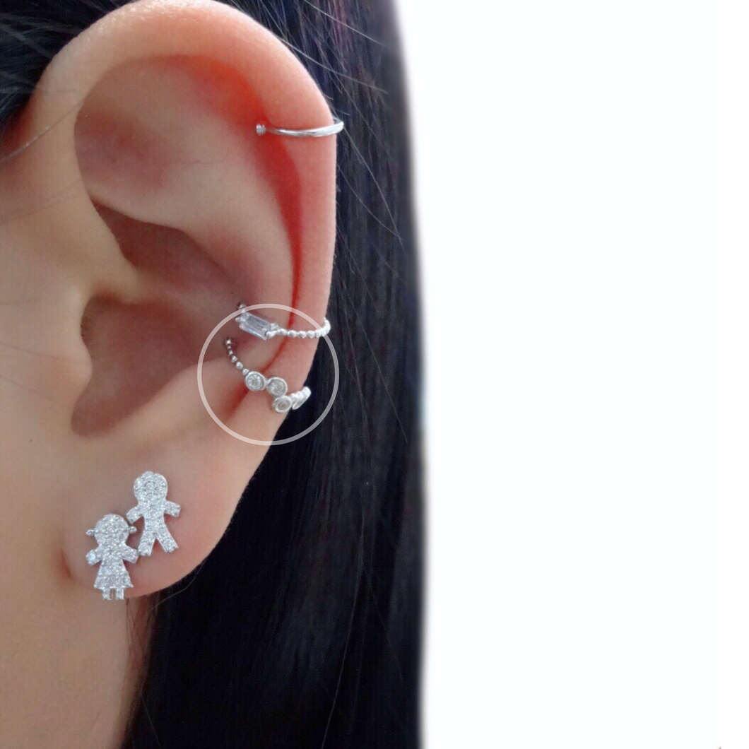 CZ Circles Ear Cuff