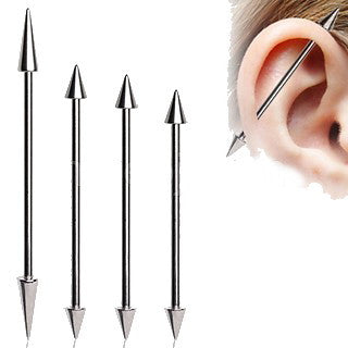 316L Surgical Steel Industrial Barbell with Spikes