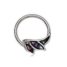 Load image into Gallery viewer, 316L Stainless Steel Abalone Shell Angel Wing Snap-in Captive Bead Ring / Septum Ring
