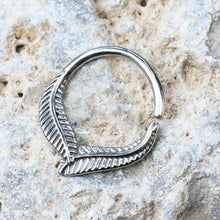 Load image into Gallery viewer, 316L Stainless Steel Leaf Seamless Ring / Septum Ring
