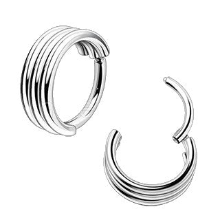 316L Stainless Steel Triple Seamless Clicker Ring