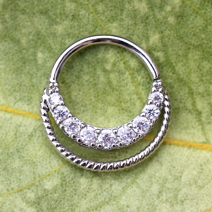 Double Jeweled Seamless Ring-0