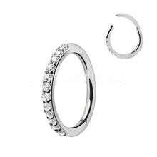 Load image into Gallery viewer, 316L Stainless Steel Multi-Jeweled Seamless Clicker Ring
