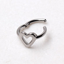 Load image into Gallery viewer, 316L Stainless Steel Heart Seamless Clicker Ring - Heart Cartilage Piercing
