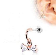 Load image into Gallery viewer, Rose Gold Art of Brilliance Take a Bow Cartilage Earring
