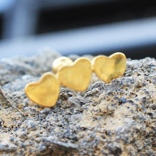 Gold Plated Triple Heart Cartilage Earring