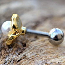 Load image into Gallery viewer, Gold Plated Pearl Flower Cartilage Earring
