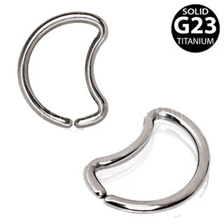 Titanium Crescent Moon Seamless Cartilage Earring