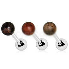 Load image into Gallery viewer, Natural Organic Wood Ball Cartilage Stud Earring
