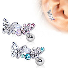 Load image into Gallery viewer, 316L Stainless Steel Art of Brilliance Branched Butterfly Cartilage Earring
