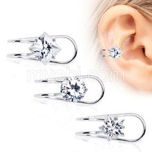 Load image into Gallery viewer, 316L Stainless Steel Clip-On Cartilage Earring with Multi-Shaped CZ
