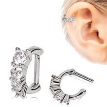 Load image into Gallery viewer, 316L Stainless Steel Cascading CZ Cartilage Clicker Earring
