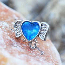 Load image into Gallery viewer, 316L Stainless Steel Aqua Heart Elephant Cartilage Earring
