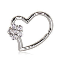 Load image into Gallery viewer, 316L Stainless Steel Heart Cartilage Earring with Flower
