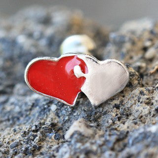 316L Stainless Steel Interlocked Hearts Cartilage Earring