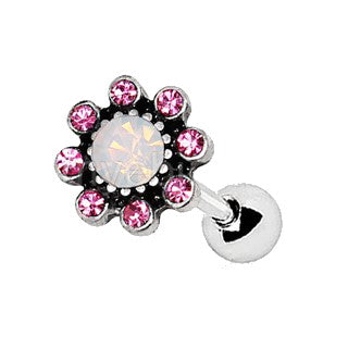 Pink Flower Cartilage Tragus Earring