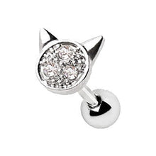 Load image into Gallery viewer, 316L Stainless Steel Adorned Cat Cartilage Earring
