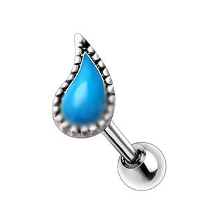 Aqua Teardrop Cartilage Earring