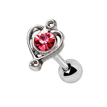 Load image into Gallery viewer, 316L Stainless Steel Lovely Pink Heart Cartilage Earring
