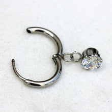 Load image into Gallery viewer, 316L Stainless Steel Prong Set CZ Dangle Clicker Cartilage Ring
