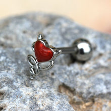 Load image into Gallery viewer, 316L Stainless Steel Devil&#39;s Heart Cartilage Earring
