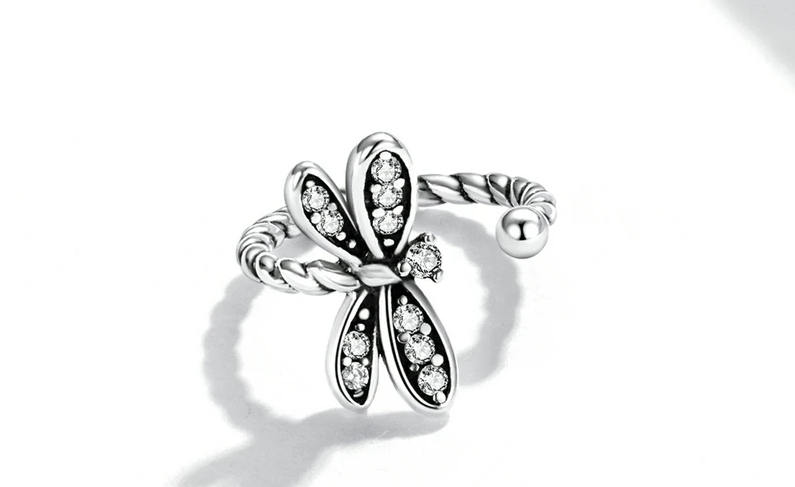 Sterling Silver Dragonfly Ear Cuff