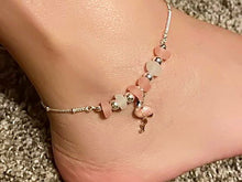 Load image into Gallery viewer, Multi Sea Glass Flamingo Anklet Ankle Bracelet
