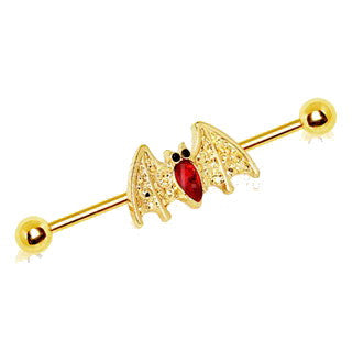 Gold Plated Industrial Barbell with Golden Blood Bat