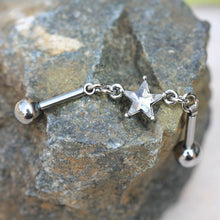 Load image into Gallery viewer, 316L Stainless Steel Prong Set Star Chain Industrial Barbell
