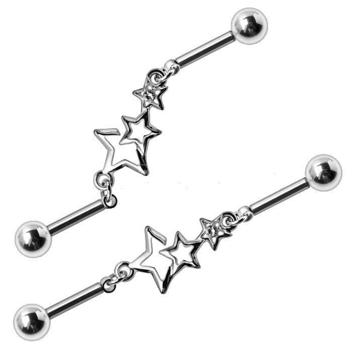 316L Stainless Steel Star Chain Industrial Barbell