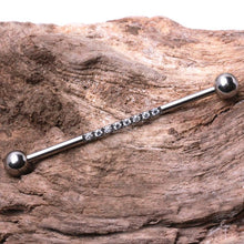 Load image into Gallery viewer, 316L Stainless Steel Multi CZ Industrial Barbell
