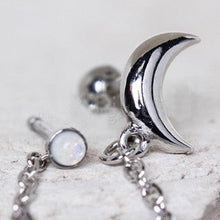 Load image into Gallery viewer, 316L Stainless Steel Moon Chain Nose + Cartilage Earring
