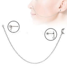 Load image into Gallery viewer, 316L Stainless Steel Moon Chain Nose + Cartilage Earring
