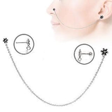 Load image into Gallery viewer, 316L Stainless Steel Flower Chain Nose + Cartilage Earring
