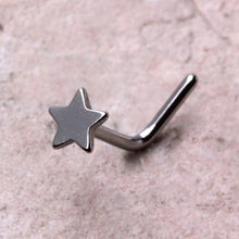 Load image into Gallery viewer, 316L Stainless Steel Star L Bend Nose Ring
