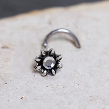 Load image into Gallery viewer, Jeweled Flower Nose Screw Ring
