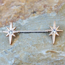 Load image into Gallery viewer, Rose Gold Northern Star Nipple Bar
