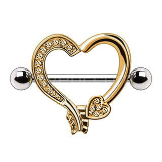 Gold Plated Arrow Heart Nipple Shield