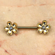 Load image into Gallery viewer, Daisy Flower Nipple Bar
