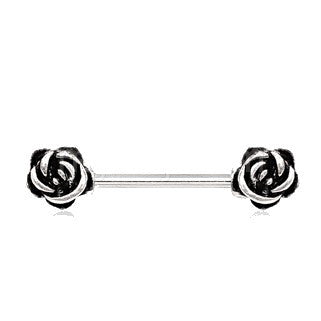 316L Surgical Steel Vintage Roses Nipple Bar