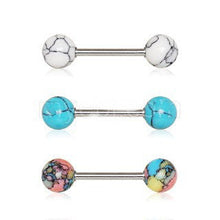 Load image into Gallery viewer, Nipple Bar Set with Synthetic Stones
